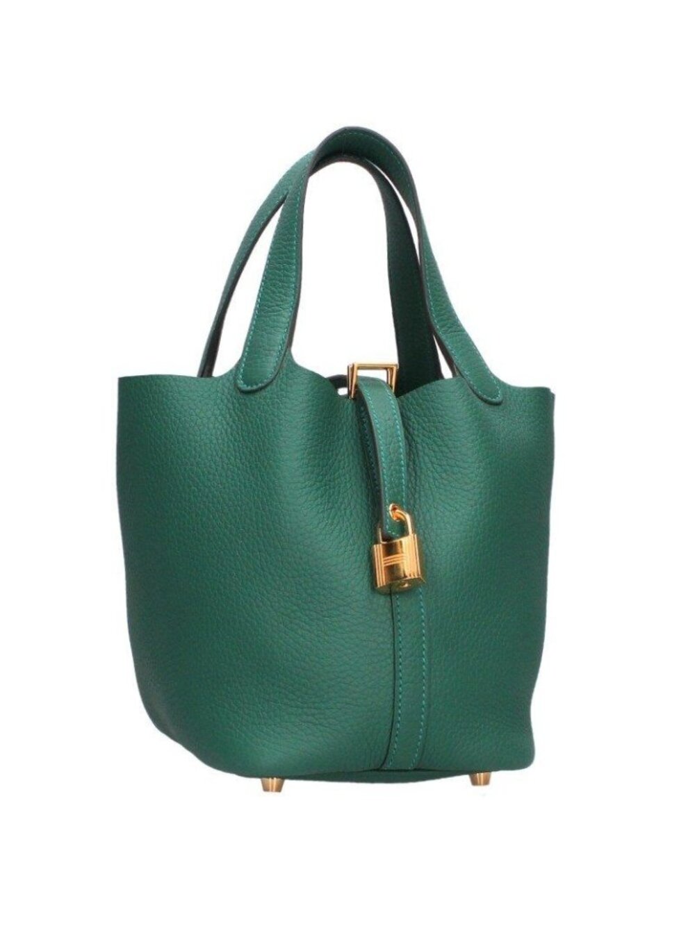 Hermes Picotin Lock PM Taurillon Clemence Vert Jade Handbag PM